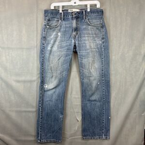 Levis 569 Jeans Men 30x32 Blue Loose Denim Straight Distress Thrashed Paint